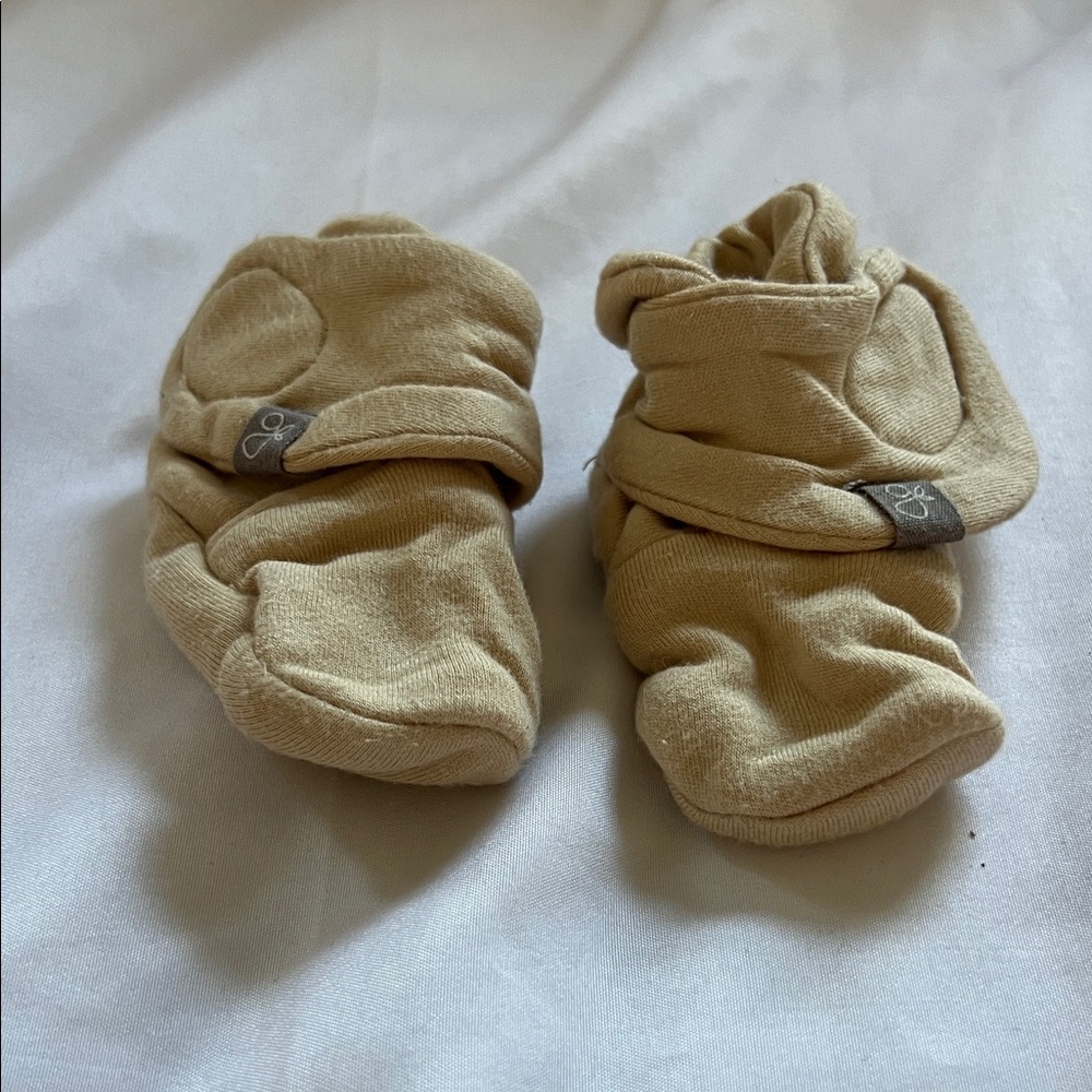 Goumi Tan Baby Booties 0-3M
